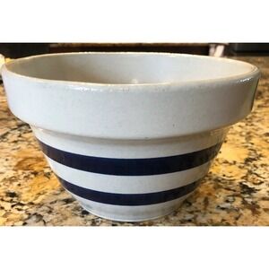 Roseville Pottery 7" Mixing Batter Bowl‎ Utility Blue Stripe RRP Vintage